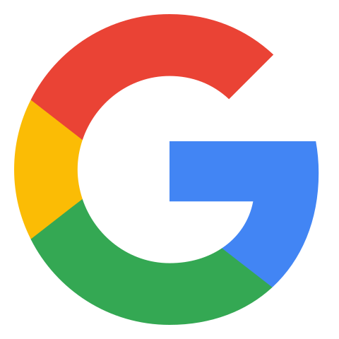 The capital letter "G" with four segments in red, blue, green, and yellow, in the style of a well-known logo.