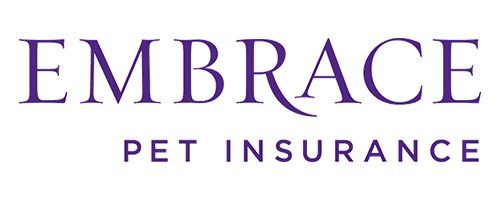 Embrace Pet Insurance logo in purple text.